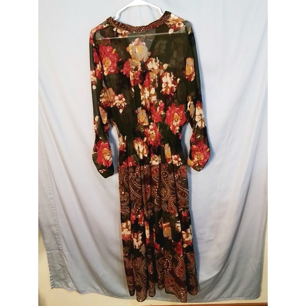 Happy Springs multi color semi sheer maxi dress. - Picture 6 of 7